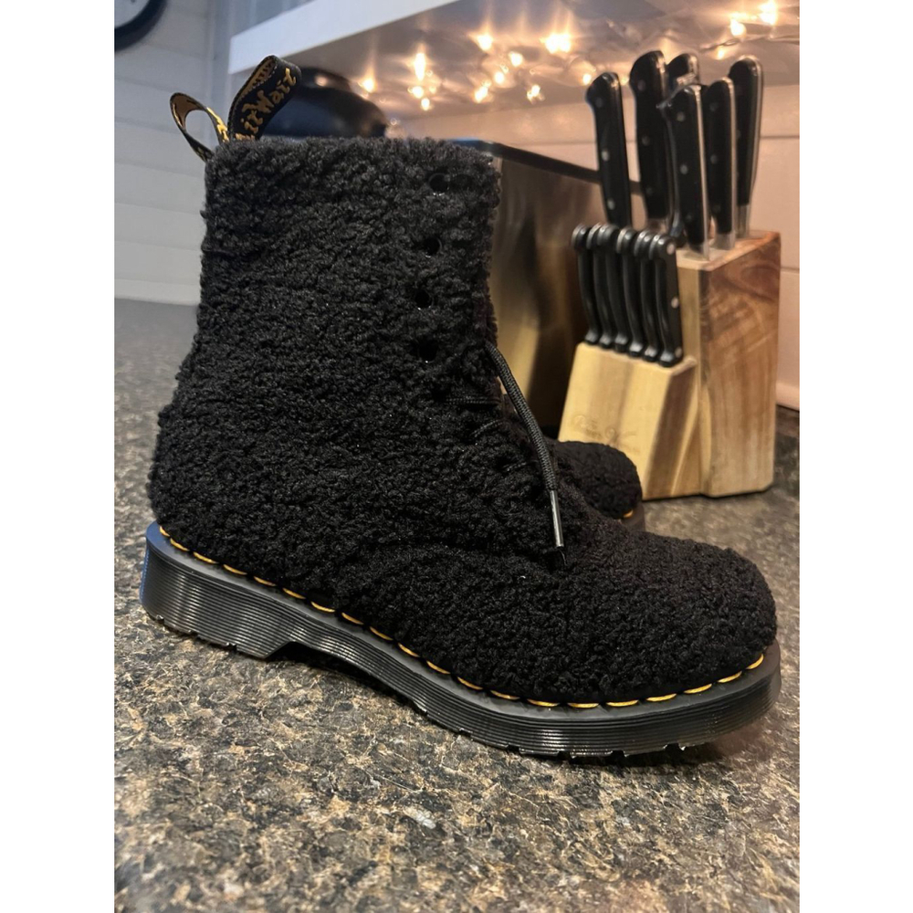 New Dr. Martens 1460 Pascal Faux Shearling Black Boots